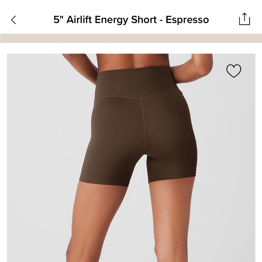 ALO Yoga 5” Airlift Energy High-Rise Espresso Bike Shorts - Picture 3 of 8